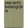 Wat echt belangrijk is door Karen Wassink