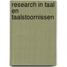 Research in taal en taalstoornissen door K. van Lierde