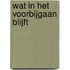 Wat in het voorbijgaan blijft