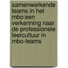 Samenwerkende teams in het mbo:Een verkenning naar de professionele leercultuur in mbo-teams by Patricia Brouwer