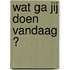 Wat ga jij doen vandaag ?
