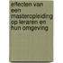 Effecten van een masteropleiding op leraren en hun omgeving