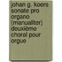 Johan G. Koers Sonate pro organo (manualiter) Deuxième Choral pour Orgue