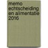 Memo echtscheiding en alimentatie 2016