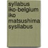 Syllabus IKO-Belgium Iko Matsushima Sysllabus