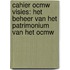 Cahier OCMW Visies: Het beheer van het patrimonium van het OCMW