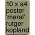 10 x A4 poster 'Merel' Rutger Kopland