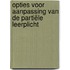 Opties voor aanpassing van de partiële leerplicht