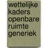Wettelijke kaders Openbare Ruimte Generiek