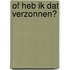 Of heb ik dat verzonnen?