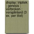 Display: Triptiek ; Genesis ; Verbroken ; Versplinterd (3 ex. per titel)