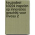 Keuzedeel K0224 Inspelen op innovaties geschikt voor niveau 2