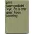 Plint raamgedicht 'Kijk, dit is ons gras' Kees Spiering
