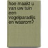 Hoe maakt u van uw tuin een vogelparadijs en waarom?