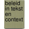 Beleid in tekst en context door C.M. Frenay