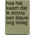 Hoe het kwam dat ik Emma een blauw oog sloeg