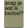 Snap je wat ik bedoel? door Arie van Wijhe