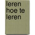Leren HOE te leren