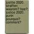 Justitie 2020. Straffen: waarom? hoe?; Justice 2020. Punir: pourquoi? Comment?