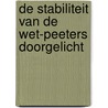 De stabiliteit van de wet-Peeters doorgelicht by Nic Clijmans