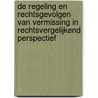 De regeling en rechtsgevolgen van vermissing in rechtsvergelijkend perspectief door Wendy Schrama