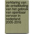 Verklaring van de ontwikkeling van het gebruik van openbaar vervoer in Nederland 2005-2016