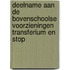 Deelname aan de bovenschoolse voorzieningen Transferium en Stop