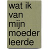 Wat ik van mijn moeder leerde door Manon Duintjer