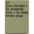 Juf Roos-standee + 3x Smakelijk eten + 3x Slaap kindje slaap