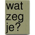 Wat zeg je?