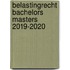 Belastingrecht Bachelors Masters 2019-2020