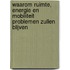 Waarom ruimte, energie en mobiliteit problemen zullen blijven