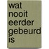 Wat nooit eerder gebeurd is