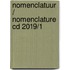 Nomenclatuur / Nomenclature cd 2019/1