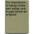 The importance of being nimby : een essay over burgerverzet en erfgoed