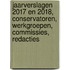 Jaarverslagen 2017 en 2018, conservatoren, werkgroepen, commissies, redacties