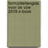 Formaliteitengids voor de VZW 2019 E-book
