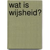 Wat is wijsheid? door Sylvester Eijffinger