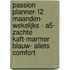 Passion Planner-12 maanden- wekelijks - A5- Zachte kaft-Marmer blauw- Allets Comfort