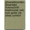 Gitaarakkoorden- Gitaartabs Notenschrift- Bladmuziek (A4) Solo Guitar ZW- Allets Comfort door Allets Comfort