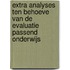 Extra analyses ten behoeve van de Evaluatie Passend onderwijs