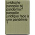 Juridische panoplie bij pandemie? Panoplie juridique face à une pandémie ?