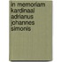 In memoriam kardinaal Adrianus Johannes Simonis
