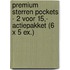 Premium Sterren Pockets - 2 voor 15,- actiepakket (6 x 5 ex.)