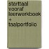 Starttaal Vooraf Leerwerkboek + Taalportfolio