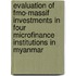 Evaluation of FMO-MASSIF investments in four microfinance institutions in Myanmar