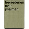 Leerredenen over Psalmen by H.F. Kohlbrugge