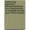 Verkenning algemene beroependatabase voor experimenten re-integratie tweede spoor Henri Bussink door Siemen van der Werff