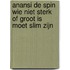 Anansi de spin Wie niet sterk of groot is moet slim zijn