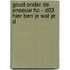 Goud Onder De Sneeuw HC - D03 Hier ben je wat je d